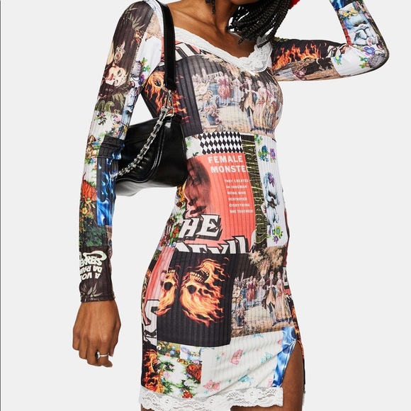 New Girl Order patchwork mini dress